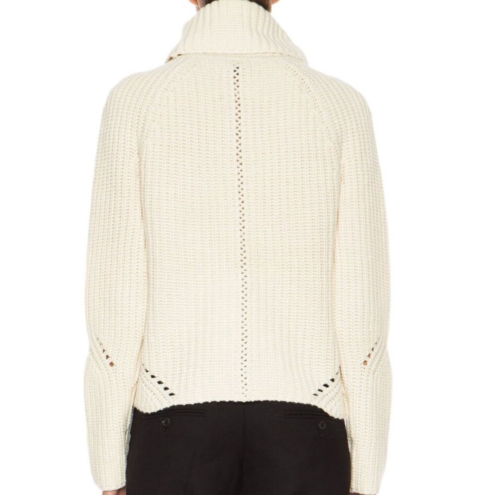 RAG & BONE CeCe Funnel Neck 100% Wool Pullover Ivory Beige Cream M $549 - Picture 5 of 13